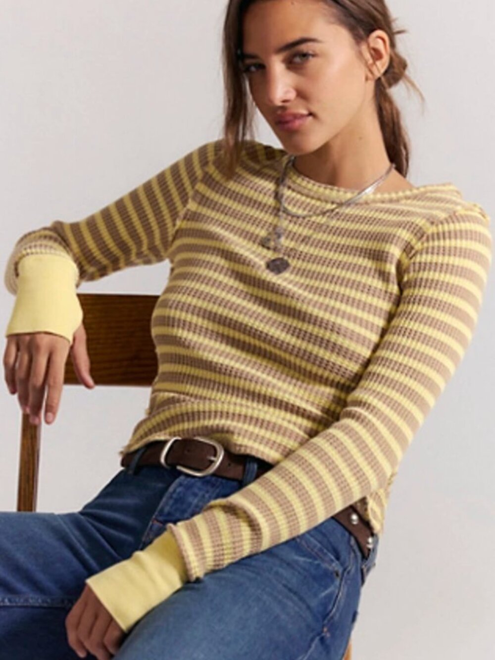 NEW We The Free Pretty Little Thermal Stripe Women’s Size Small Free People